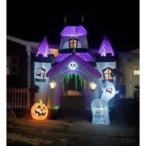 Halloween Inflatables Large 12 ft Haunted House Castle Archway - Inflatable
